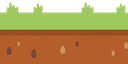 Ground strip of grass and soil, tiles side by side (128x64)