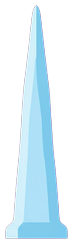 Ice spike standing at the bottom