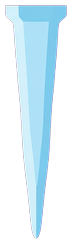 Icicle hanging from the top