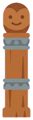 Wooden pillar standing at the bottom (80x240)