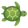 Swimming turtle from above, heading right