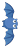 Blue flapper from above, flying right