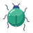 Shiny beetle (seen from above) walking up (away from the viewer)