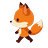 Little fox walking to the left