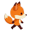 Little fox walking to the right