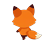 Little fox walking up (away from the viewer)