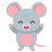 Mouse cheering, facing down