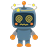 Cube robot dizzy, stars around the head