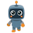 Cube robot walking down (towards the viewer)