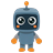 Cube robot idle, facing down