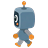 Cube robot walking to the left