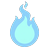 Flame wisp floating up (away from the viewer)