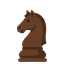 Chess: black knight (dark wood)