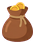 Treasure hunt: bag of gold coins