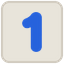 Minesweeper: opened tile with 1 (blue): 1 mines around