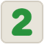 Minesweeper: opened tile with 2 (green): 2 mines around