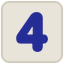 Minesweeper: opened tile with 4 (dark blue): 4 mines around