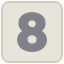 Minesweeper: opened tile with 8 (grey): 8 mines around
