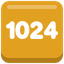 Number tile 1024 (2048 game, 64x64)