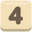 Number tile 4 (2048 game, 64x64)
