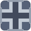 Pipe puzzle: Cross, open to all four sides, empty; rotate with angle
