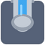Pipe puzzle: Pipe end with a cap, open to the north only, filled with water