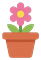 Flowerpot with a flower