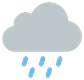Grey rain cloud with drops