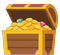 Treasure chest, open with coins