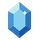 Spinning blue gemstone