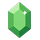 Spinning green gemstone