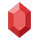 Spinning red gemstone