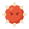 Spiky ball rolling right