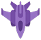 Purple winged enemy ship, pointing down