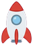 Player rocket ship, nose pointing up