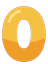 Digit 0 (zero), chunky yellow number, 48x64 like all digits