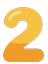 Digit 2 (two), chunky yellow number, 48x64 like all digits