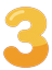 Digit 3 (three), chunky yellow number, 48x64 like all digits