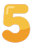 Digit 5 (five), chunky yellow number, 48x64 like all digits