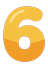 Digit 6 (six), chunky yellow number, 48x64 like all digits