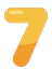 Digit 7 (seven), chunky yellow number, 48x64 like all digits