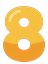 Digit 8 (eight), chunky yellow number, 48x64 like all digits