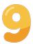 Digit 9 (nine), chunky yellow number, 48x64 like all digits