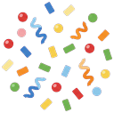 Colourful confetti burst