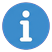 Blue round badge with an i (info)