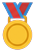 Gold medal on a ribbon