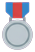 Silver medal on a ribbon