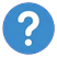 Blue round badge with a question mark