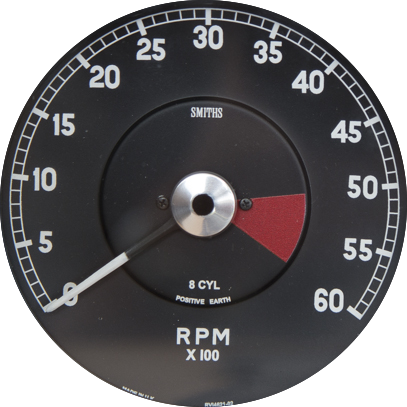 Actual Jaguar E-type tachometer