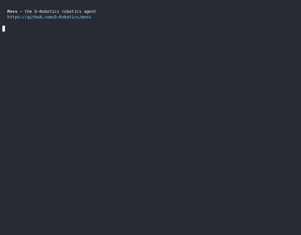 Moss terminal startup demo